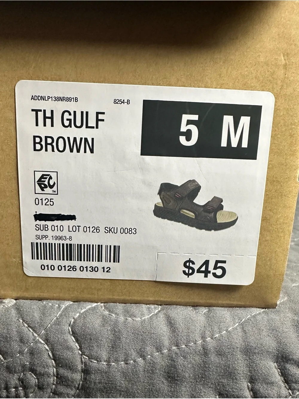 Thereabouts Big Boys Brown Gulf Strap Sandals NWT Size Big Boys 5